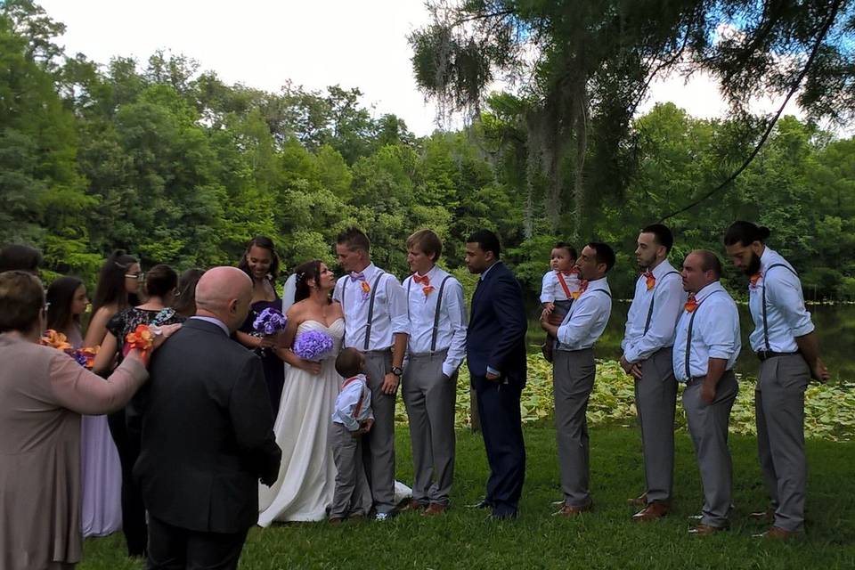 Angela and Tommy with their wedding party