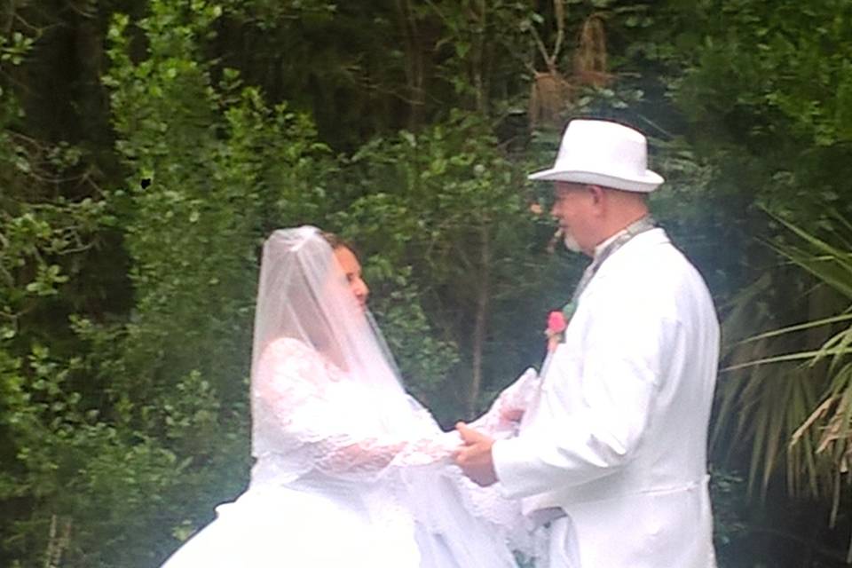 Angela and Tommy with their wedding party