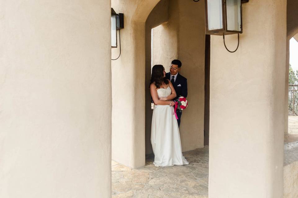 Couple looking at each other