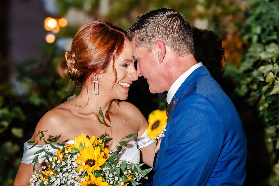 Couple smiling