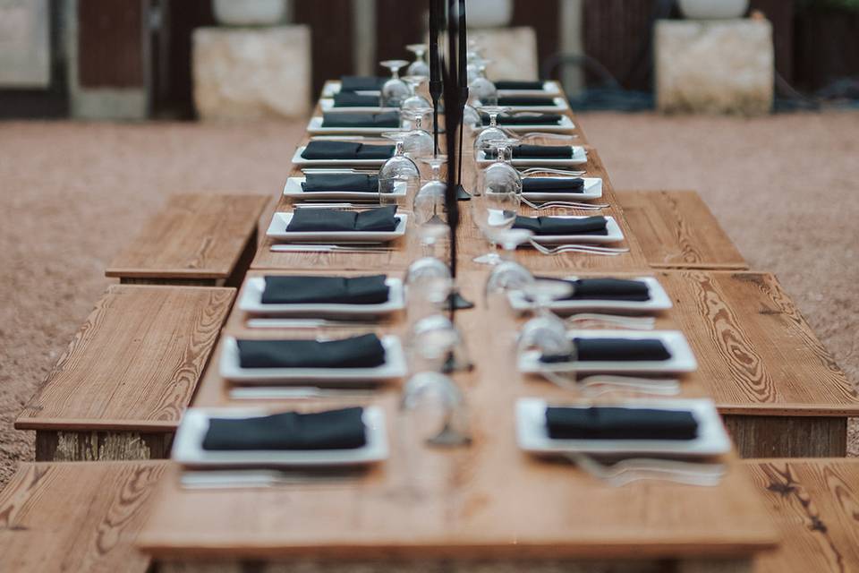 Reception in the courtyard