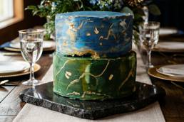 2 Tier Marbled Wedding Cake