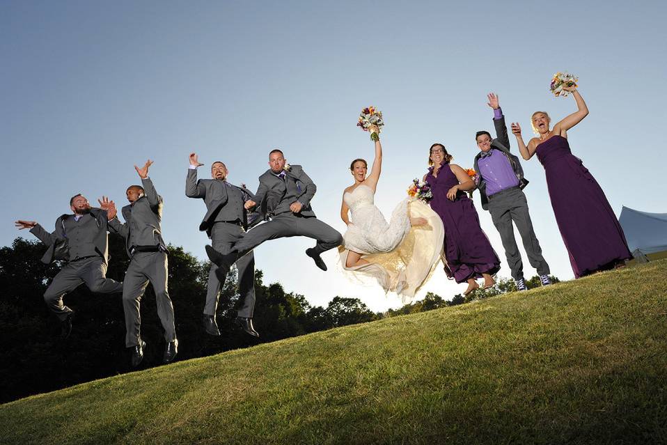 Funny wedding party photo