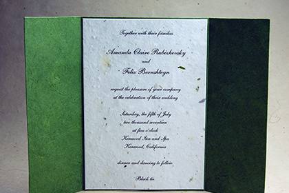 Emerald green invitation