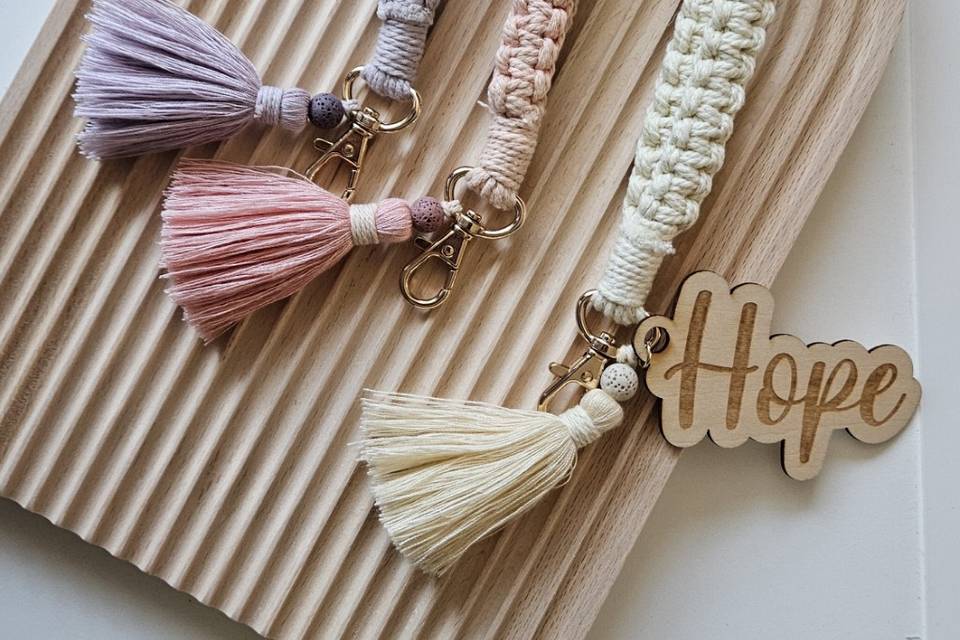 Macrame keychains with Name