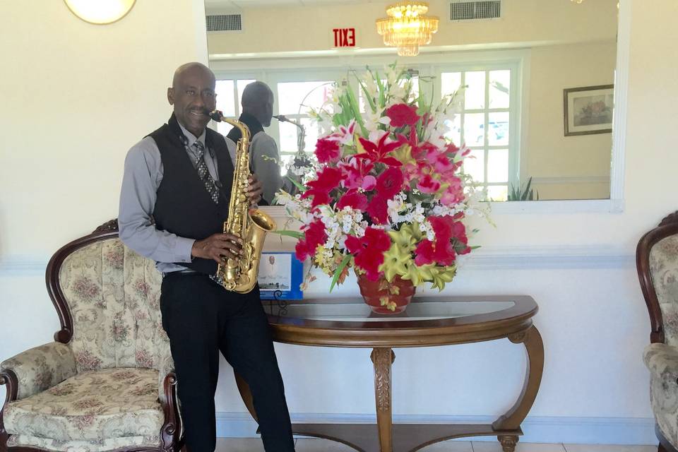 Saxophone and Flowers
