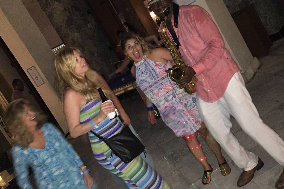 These ladies were on the dancefloor all night and requested an encore after 2 hours at the Marriott on St. Thomas USVI! Unbelievable energy and overflowing fun for all made this event truly unforgettable!