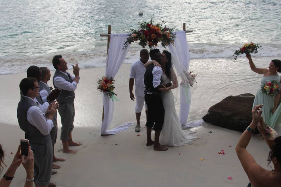 Beach Wedding Destination Wedding St Thomas Magens Bay Sand Dollar Villa