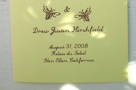 Program cover for an August 2008 wedding.
