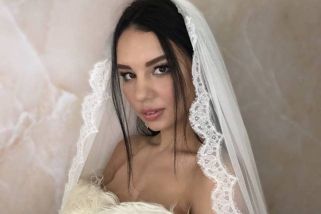 Bride in her veil