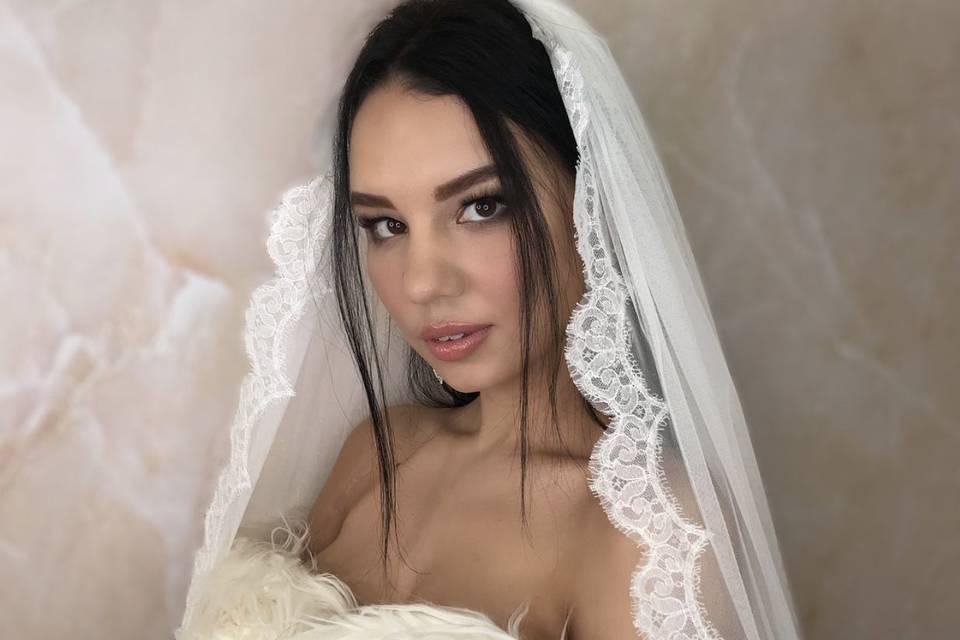 Bride in her veil