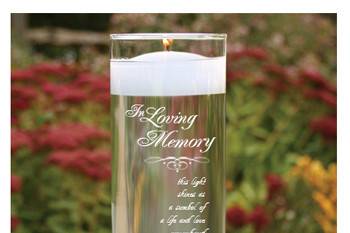 Remember loved ones who have passed on your special day with this beautiful personalized floating memorial candle.
