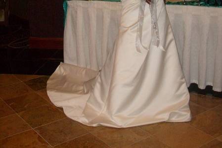Bride by the gift table