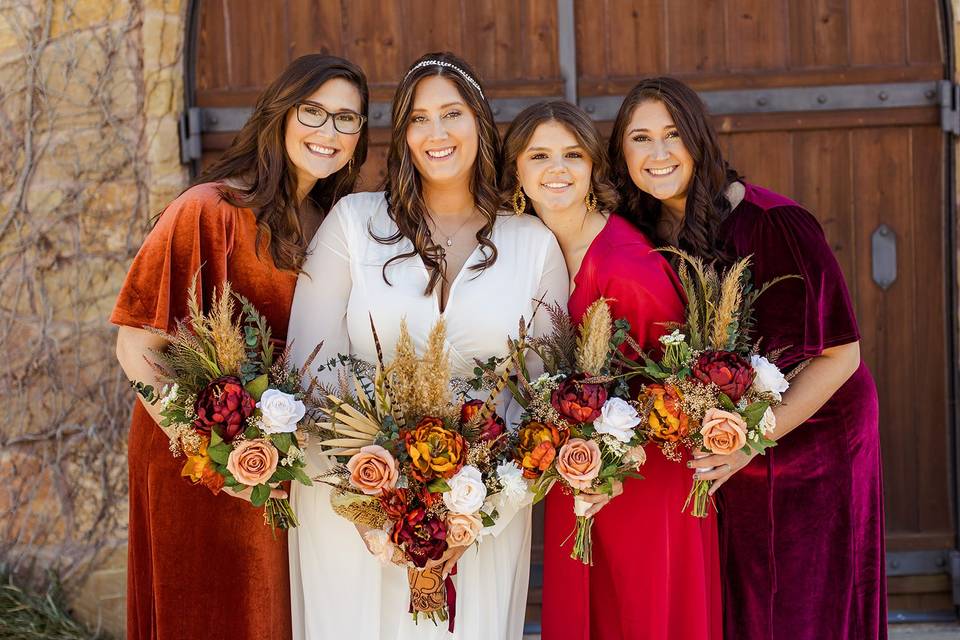 Bride and Bridesmaids