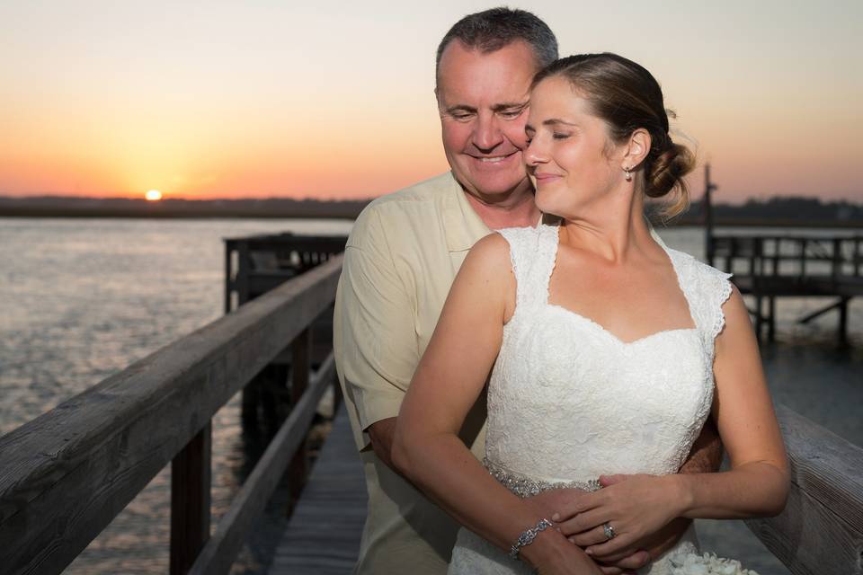 A beach house Wedding celebration in Garden City, South Carolina