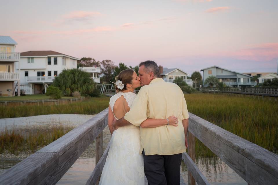 A beach house Wedding celebration in Garden City, South Carolina