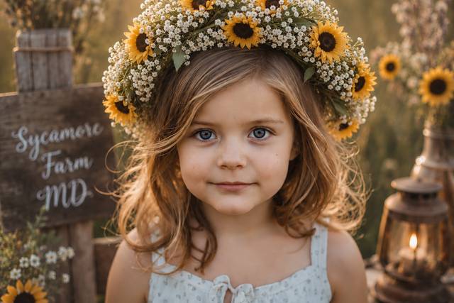 Sunflower flower girl crown