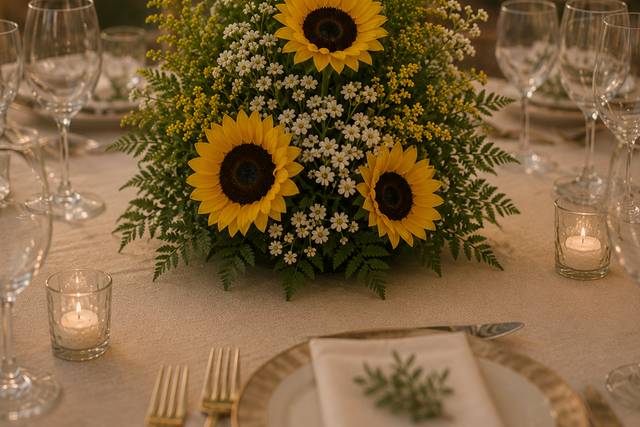 Sunflower medium table display
