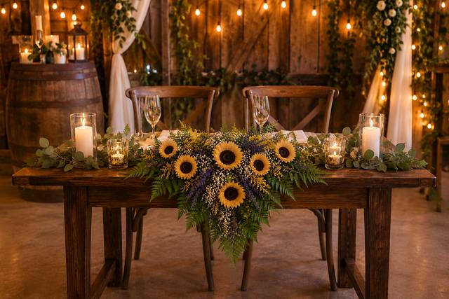 Sunflower sweetheart table
