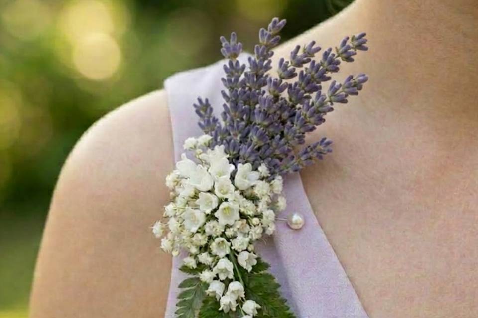 Lavender shoulder corsage