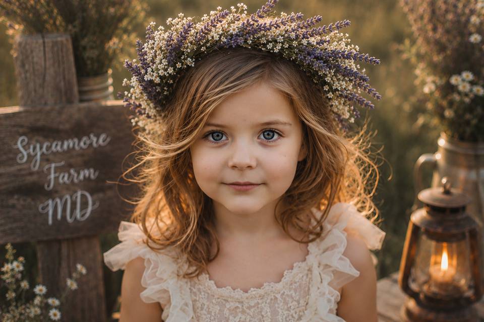 Lavender flower girl crown