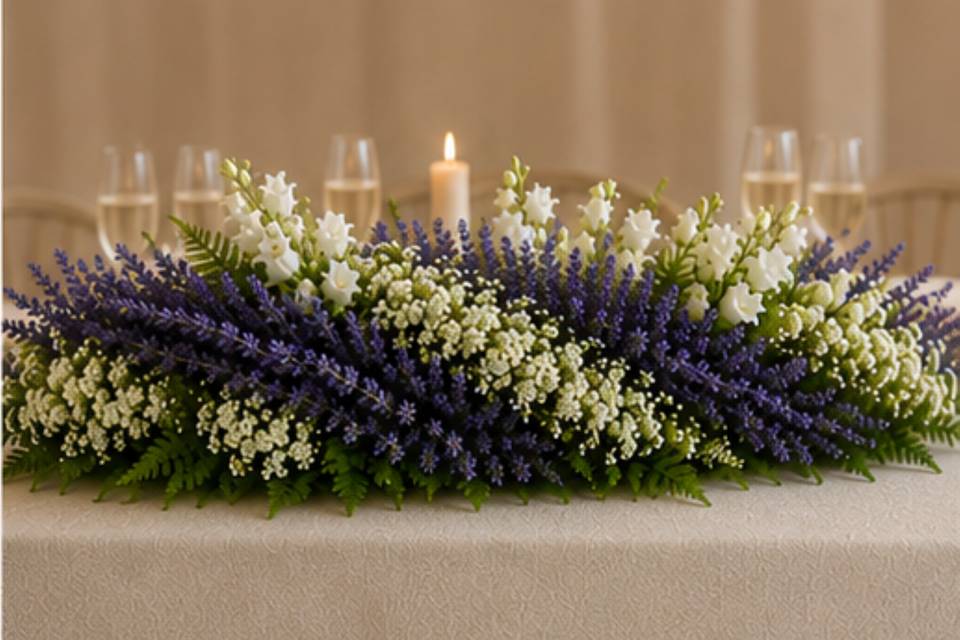 Lavender head table display