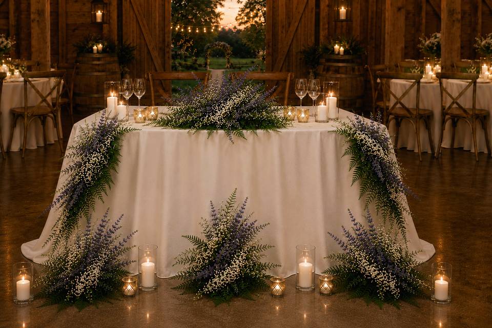Lavender sweetheart table