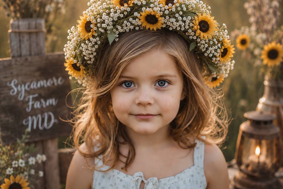 Sunflower flower girl crown