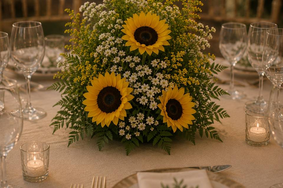 Sunflower medium table display