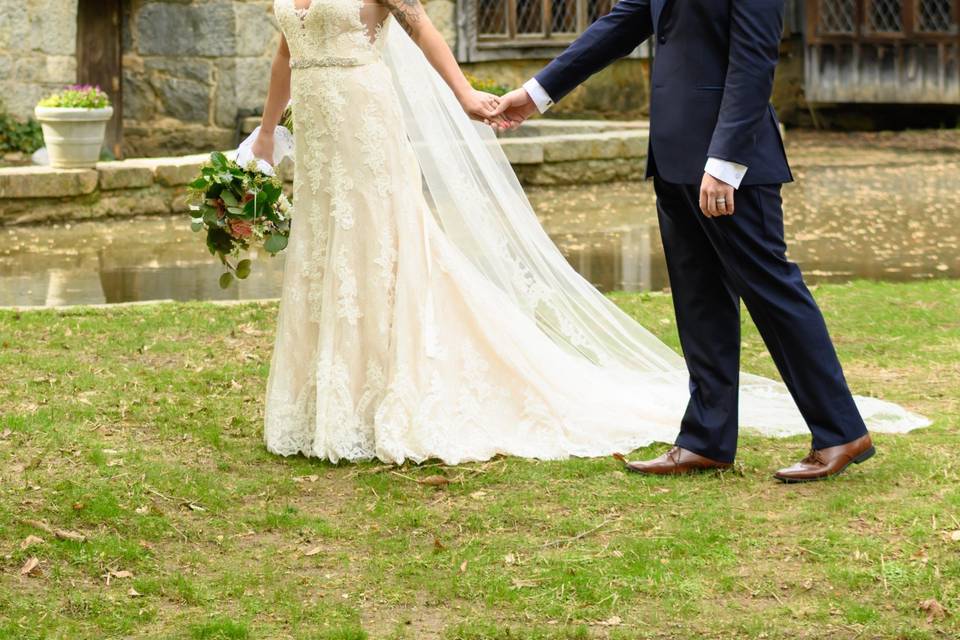 Bride & Groom Hand in Hand