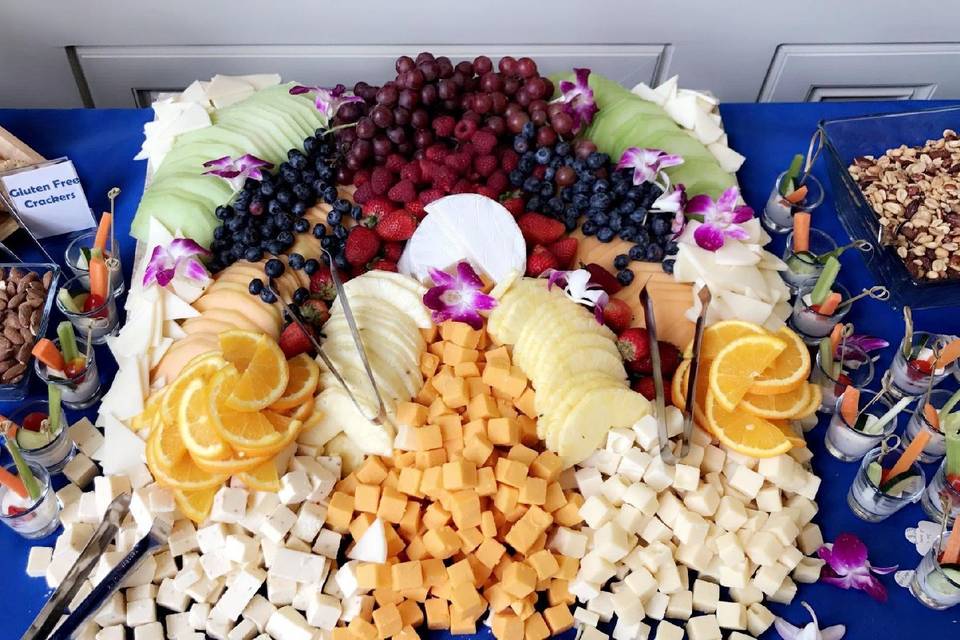 Cheese and fruit display