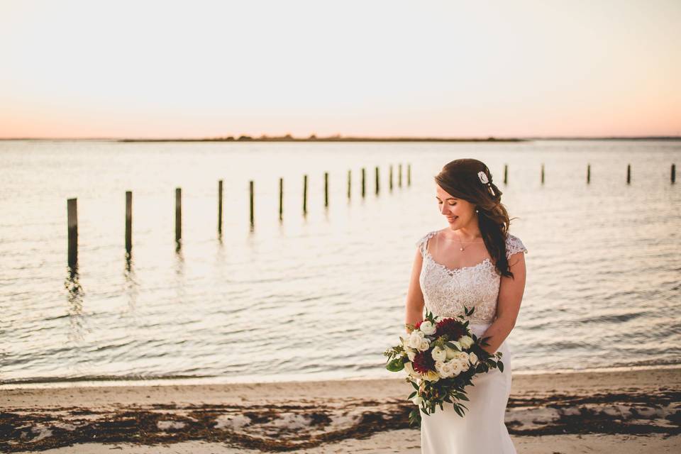 Bride by the water