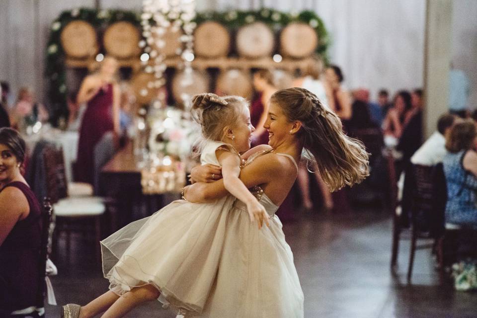 Carrying the flower girl