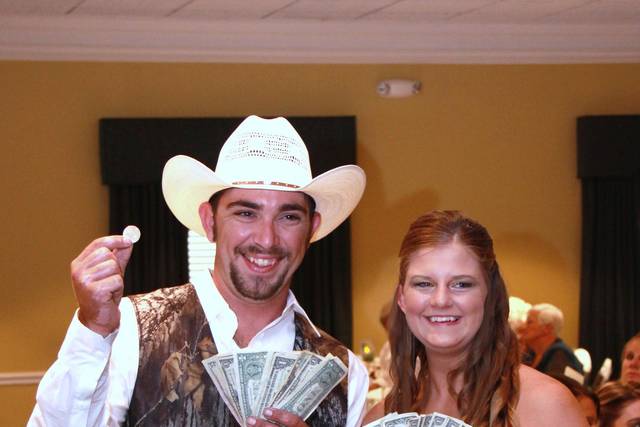 Dollar Dance - somebody gave the groom a quarter! :-)