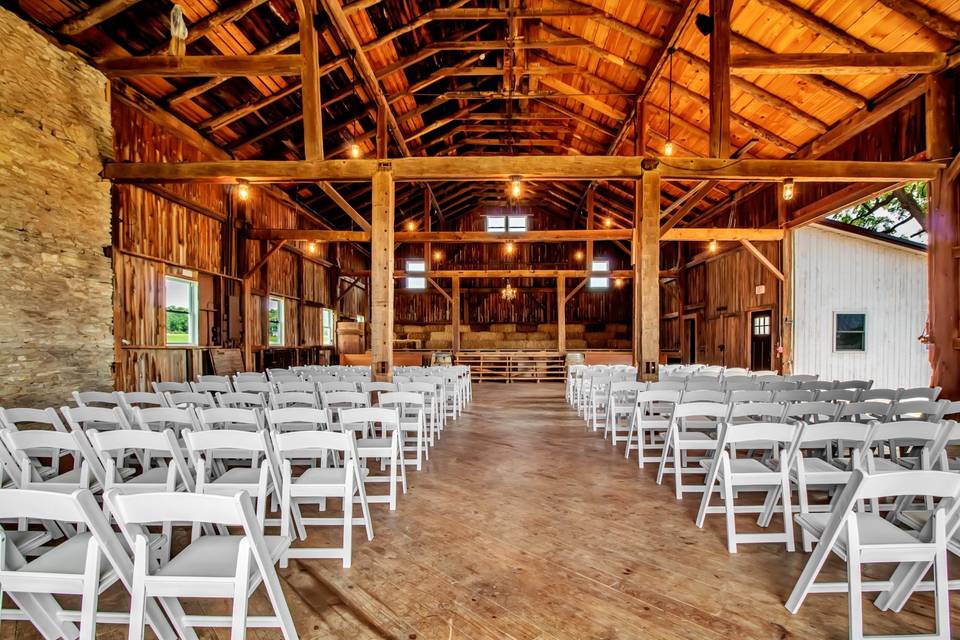 Rustic Barn set for Ceremony