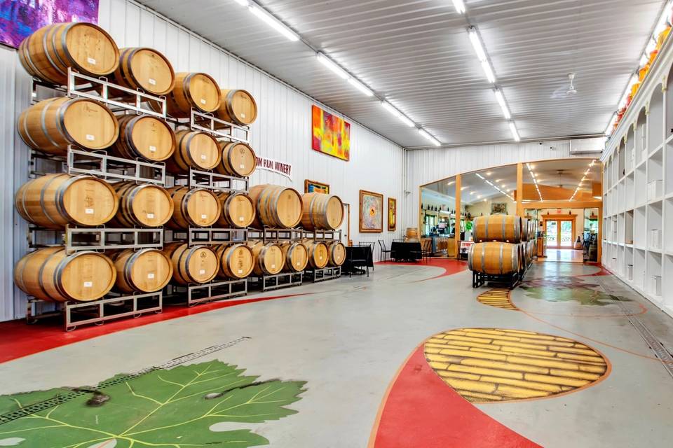 Barrel Room with Glass Wall