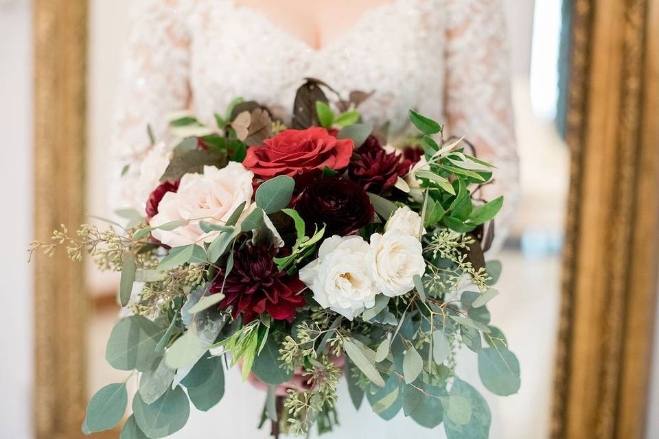 Bride and her bouquet