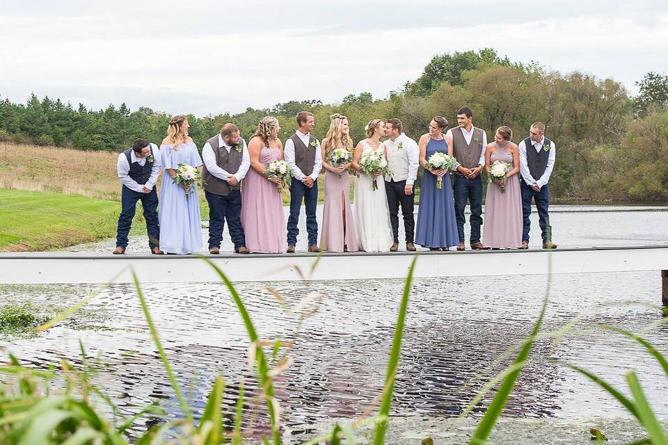 Bridal party on the dockWeddings by Paul V