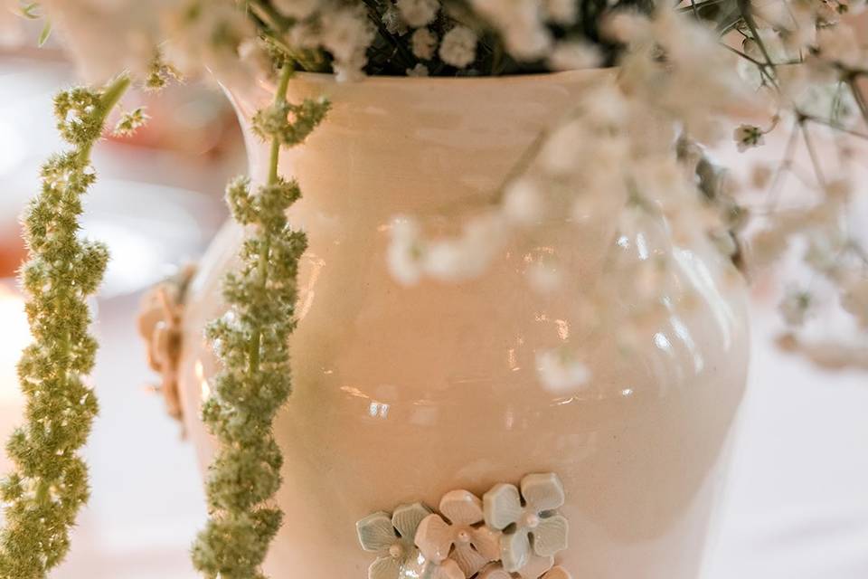 Table Hydrangea vase w/pearls1