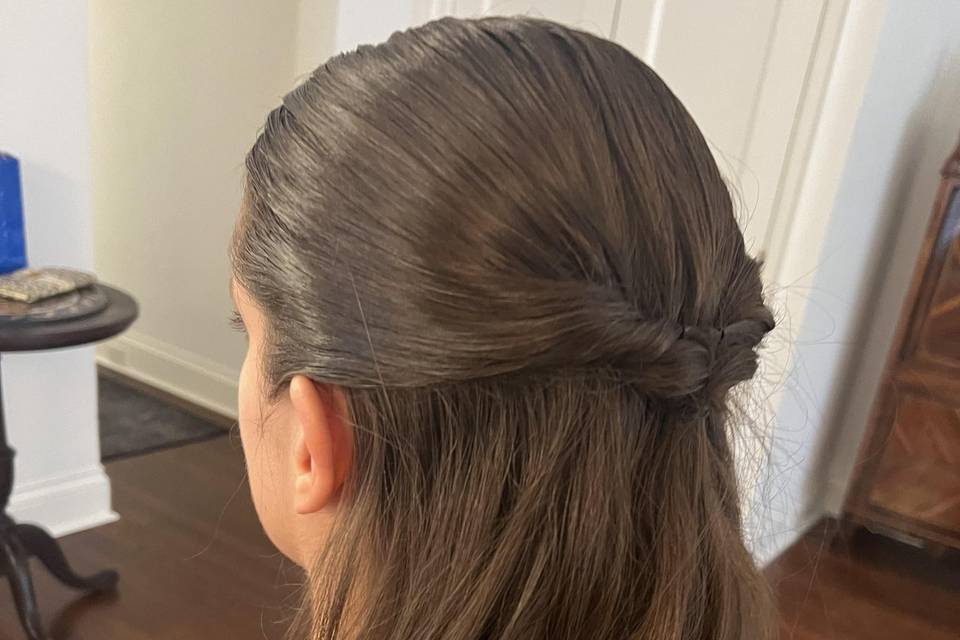 Half up, loose waves