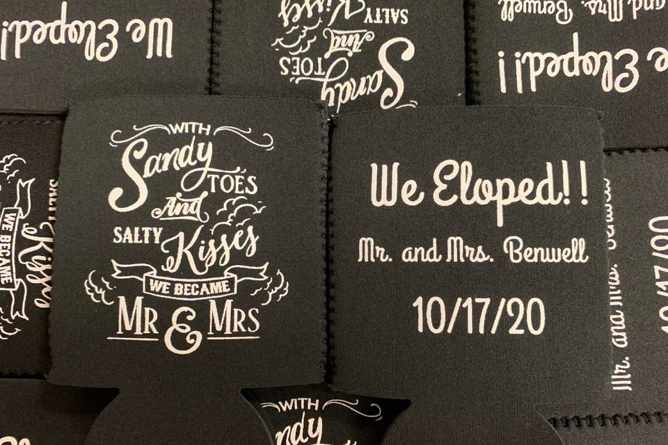 Elopement koozies