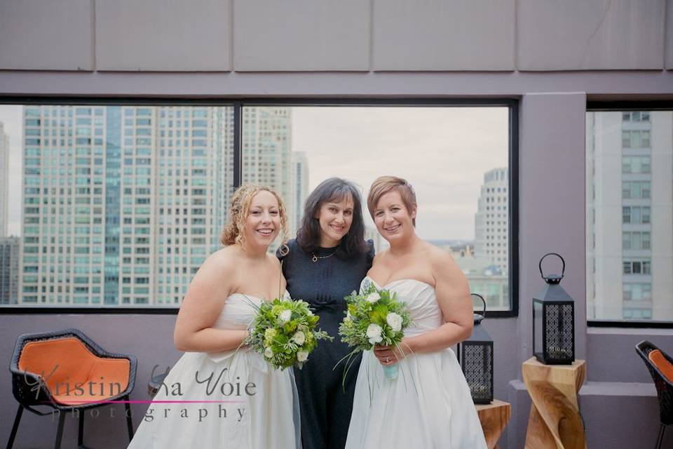 Erin and Crissy's rooftop wedding