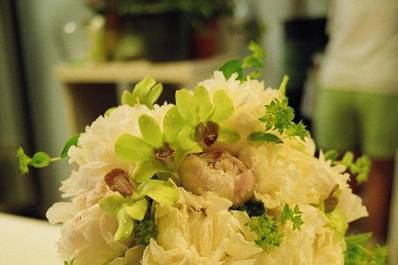 peonies & orchids. bridal bouquet bellevue florist
