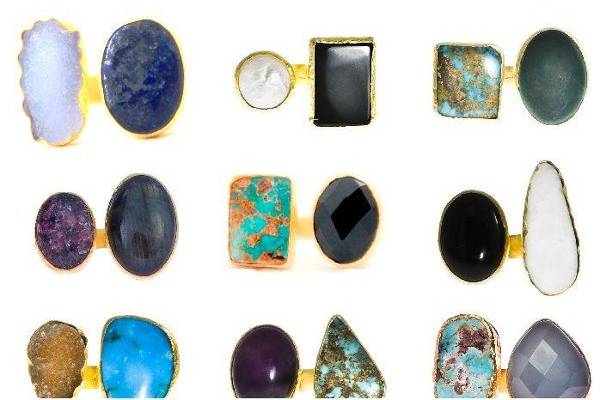double stone rings