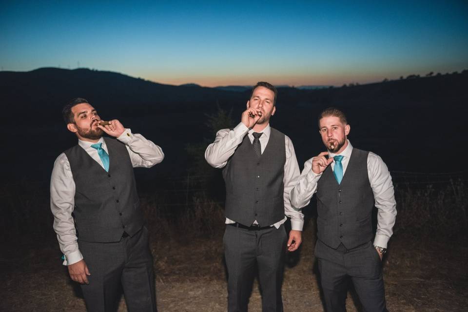 Groomsmen Cigar Break