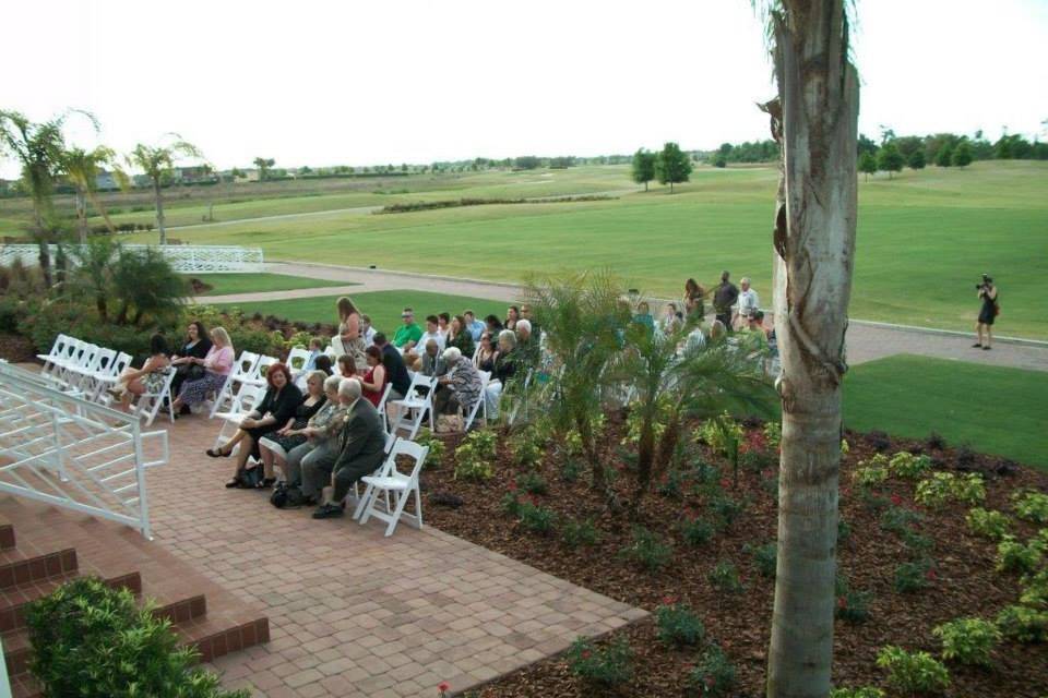 Outdoor wedding setup