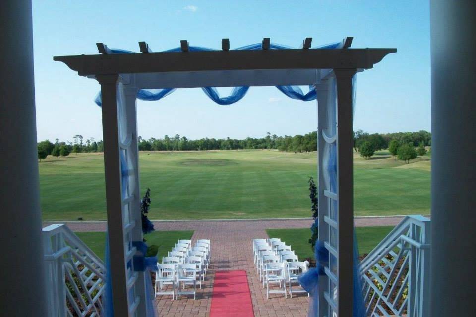 Outdoor wedding setup