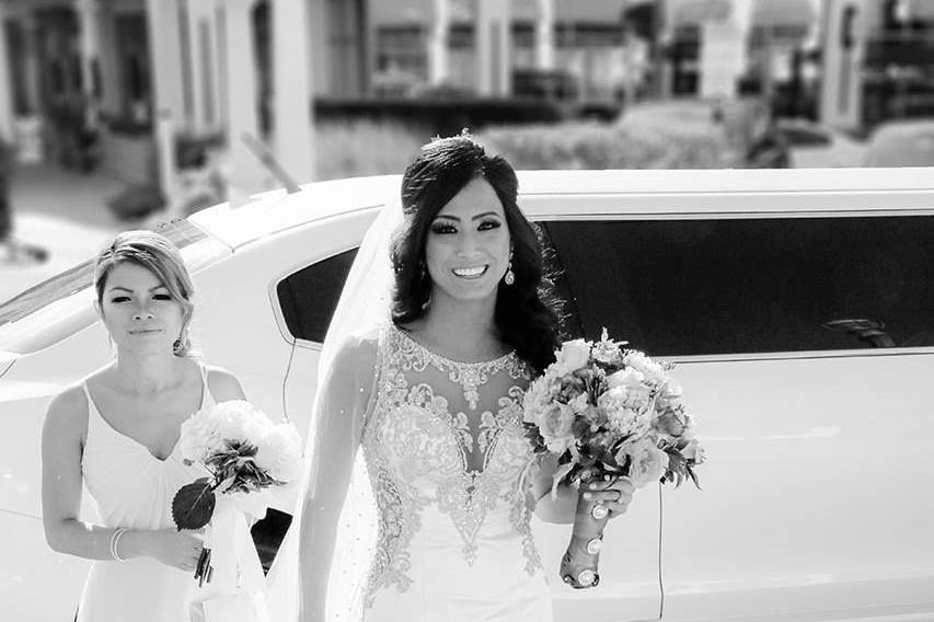 Beautiful bride in black and white