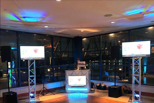 Newport Aquarium reception with music videos