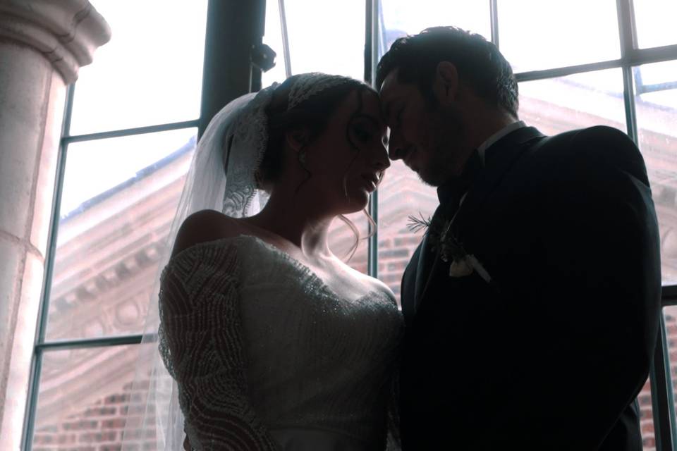 Couple looking each other